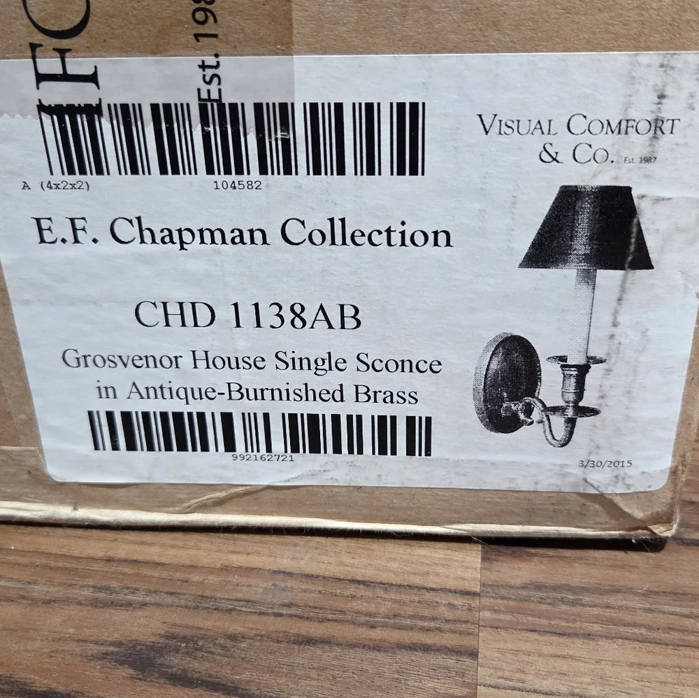 E.F. Chapman Grosvenor House Single Sconce In Antique-Burnished Brass - Picture 4 of 7